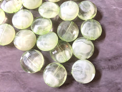 Light Green 20mm Beads, geometric acrylic beads, bracelet necklace earrings, jewelry making, acrylic bangle beads, round grass green