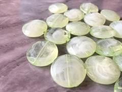 Light Green 20mm Beads, geometric acrylic beads, bracelet necklace earrings, jewelry making, acrylic bangle beads, round grass green