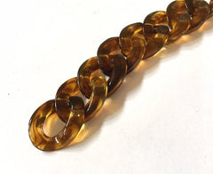 Tortoise Shell LINKING chain, brown jewelry, chunky necklace or bracelet, lucite resin chain links, acetate jewelry making plastic connector