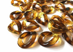 Tortoise Shell LINKING chain, brown jewelry, chunky necklace or bracelet, lucite resin chain links, acetate jewelry making plastic connector