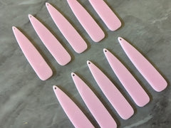 Blush Pink acrylic Beads, geometric shape acrylic 55mm Long Earring or Necklace pendant bead 1 one hole, baby pink jewelry