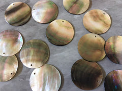 Abalone Shell Circle round blanks, earring bead jewelry making, 26mm jewelry, 1 Hole tortoise blanks colorful, sea shell beads earrings