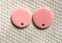 14mm PEACH post earring round blanks, pink round earring, pink stud earring, drop dangle earring making colorful jewelry blanks