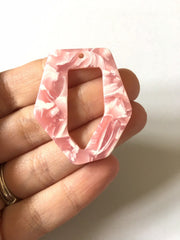 Pink Party & White Resin Acrylic Blanks Cutout, earring pendant jewelry making, 42mm 1 Hole earring blanks jewelry diy pink acrylic beads