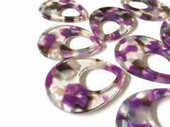 Purple Brown Blue Confetti Resin Acrylic Blanks Cutout, earring bead jewelry making, 38mm teardrop pendant jewelry, purple earrings DIY