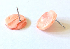 16mm coral acrylic post earring round blanks, pink round earring, stud earring, drop dangle earring making colorful jewelry blanks