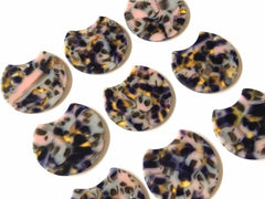 Blush & Olive Black Resin Beads, circle cutout acrylic 36mm Earring Necklace pendant bead, one hole at top, jewelry acrylic DIY