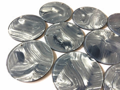 Gray shell Beads, circle cutout acrylic 36mm Earring Necklace pendant bead, one hole at top jewelry acrylic DIY, gray striped earrings