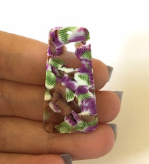 Purple & Brown FLORAL resin Tortoise Shell resin Acrylic Blanks Cutout, earring pendant jewelry making, 38mm 1 Hole earring blanks