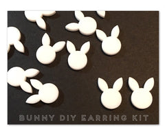 Easter Bunny Acrylic Earring Blanks, acrylic blanks white earrings jewelry, resin earrings, lucite earring blanks, white rabbit earrings jew