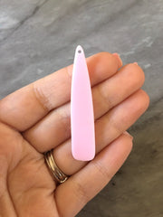 Blush Pink acrylic Beads, geometric shape acrylic 55mm Long Earring or Necklace pendant bead 1 one hole, baby pink jewelry