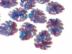 Purple & Blue Resin Acrylic Blanks Cutout, monstera palm small leaves leaf blanks, earring pendant jewelry making 32mm jewelry