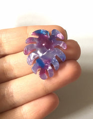 Purple & Blue Resin Acrylic Blanks Cutout, monstera palm small leaves leaf blanks, earring pendant jewelry making 32mm jewelry