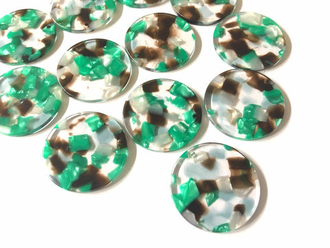 Green Brown Blue Confetti Resin Acrylic Blanks Cutout, earring bead jewelry making, 30mm circle pendant jewelry, green earrings DIY