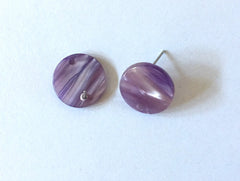 16mm purple acrylic post earring round blanks, lilac round earring, stud earring, drop dangle earring making colorful jewelry blanks