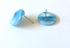 16mm blue acrylic post earring round blanks, turquoise round earring, stud earring, drop dangle earring making colorful jewelry blanks