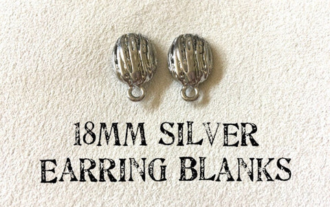 18mm Oval Silver post earring circle blanks, silver round earring, silver stud earring, silver jewelry silver dangle earring making oval