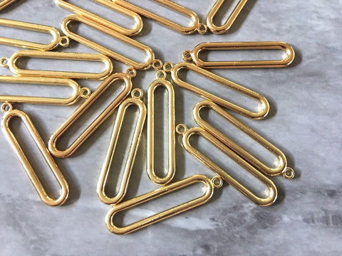 Gold thbe oval Earring Bases, Necklaces or Earrings focal point, gold hardware, gold diy earring wires gold statement boho geometric jewelry