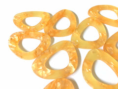 Yellow Hologram Marigold Resin Beads, cutout acrylic 39mm Earring Necklace pendant bead, one hole at top jewelry acrylic DIY