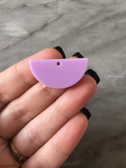 Purple Half Circle 1 Hole Laser Cut semi circle Cutout Circles, Wire Bracelet boho earrings, Tassel Necklace Jewelry pendant light lavender