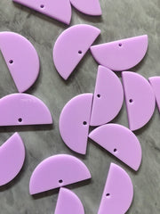 Purple Half Circle 1 Hole Laser Cut semi circle Cutout Circles, Wire Bracelet boho earrings, Tassel Necklace Jewelry pendant light lavender
