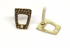 16mm Hammered Gold post earring square blanks, gold earring, gold stud earring, gold jewelry, gold dangle earring making trapezoid