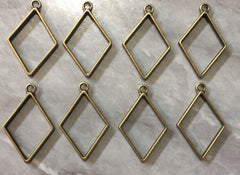 XL Bronze diamond Beads, bronze pendant bead, tassel necklace, diamond connector bead, metallic gold bead jewelry long necklace