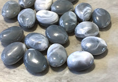 Gray White 25mm Beads, gray beads, large acrylic oval beads, gray jewelry, gray bangle, wire bangle, jewelry making, big gray beads