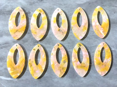 Yellow Pink Acrylic Blanks Cutout, teardrop blanks, long oval earring pendant jewelry making, 42mm jewelry blanks, 1 Hole acetate