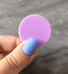 Lavender Shiny Acrylic Blanks Cutout, Circle blanks, earring pendant jewelry making, 35mm circle jewelry 1 Hole circle bangle pendant purple