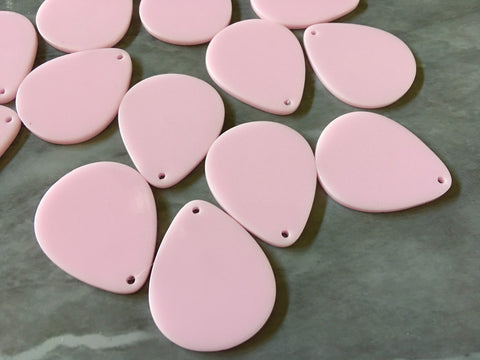 Pink Blush shiny Acrylic Blanks Cutout, teardrop blanks, earring pendant jewelry making, 39mm jewelry blanks, 1 Hole blanks diy kit oval