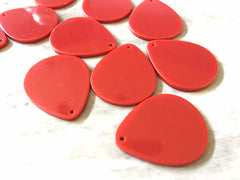 Red shiny Acrylic Blanks Cutout, teardrop blanks, earring pendant jewelry making, 39mm jewelry blanks, 1 Hole blanks diy jewelry kit oval