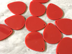 Red shiny Acrylic Blanks Cutout, teardrop blanks, earring pendant jewelry making, 39mm jewelry blanks, 1 Hole blanks diy jewelry kit oval