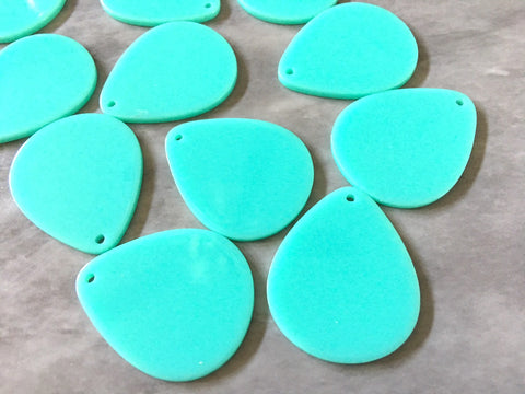 Mint Green shiny Acrylic Blanks Cutout, teardrop blanks, earring pendant jewelry making, 39mm jewelry blanks, 1 Hole blanks diy jewelry kit