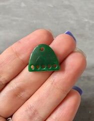 Forest Green Tassel Holder 18mm semi circle beads, chunky jewelry earrings, jewelry making, green Beads, hippie drop earrings mod boho