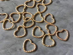 Sweetheart GOLD beads, 13mm chunky jewelry earrings, jewelry making, hippie drop earrings mod boho twisted wire gold chain