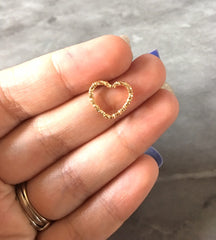 Sweetheart GOLD beads, 13mm chunky jewelry earrings, jewelry making, hippie drop earrings mod boho twisted wire gold chain