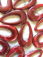 Maroon 46mm teardrop earrings with 1 hole, teardrop pendant necklace, acrylic teardrop blanks, painted earrings, red jewelry