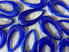 Royal Blue 46mm teardrop earrings with 1 hole, teardrop pendant necklace, acrylic teardrop blanks, painted earrings, blue jewelry
