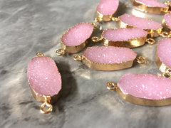 Lavender Rectangle Druzy Beads with 2 Holes, Faux Druzy Connector Beads, gold druzy, druzy bracelet bangle bracelet jewelry purple