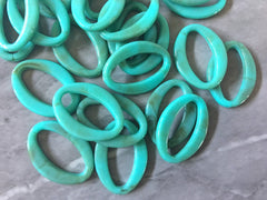 Seafoam SWIRL 30mm oval connector Beads, big acrylic beads, bracelet necklace earrings, jewelry making, acrylic light green circular