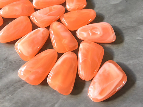 Nectarine Orange 33mm big acrylic beads, chunky necklace, orange beads, wire bangles, jewelry making, bangle bracelets orange