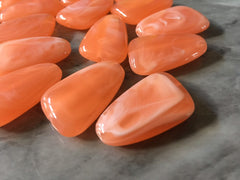 Nectarine Orange 33mm big acrylic beads, chunky necklace, orange beads, wire bangles, jewelry making, bangle bracelets orange