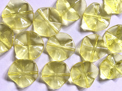 Flutter YELLOW round Beads, circular 26mm Large wavy acrylic resin beads, bangle bracelet statement necklace jewelry making
