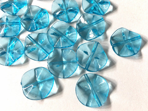 Flutter BLUE round Beads, circular 26mm Large wavy acrylic resin beads, bangle bracelet statement necklace jewelry making