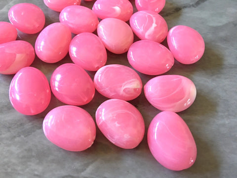 Pink 25mm Beads, bubblegum beads, large acrylic oval beads, pink jewelry, pink bangle, wire bangle, jewelry making, big beads