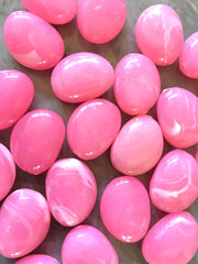 Pink 25mm Beads, bubblegum beads, large acrylic oval beads, pink jewelry, pink bangle, wire bangle, jewelry making, big beads