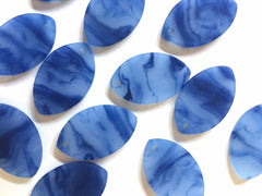 Blue Matte Storm Cloud painted Blanks Cutout, jewelry blanks, earring bead jewelry making, 32mm oval jewelry, 1 Hole oval necklace rubber