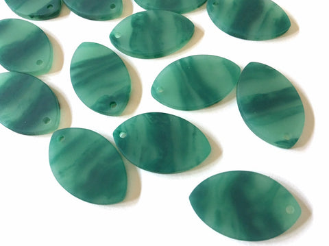 Green Matte Storm Cloud painted Blanks Cutout, jewelry blanks, earring bead jewelry making, 32mm oval jewelry, 1 Hole oval necklace rubber