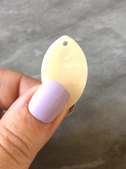 Cream Matte Storm Cloud painted Blanks Cutout, jewelry blanks, earring bead jewelry making, 32mm oval jewelry, 1 Hole oval necklace rubber